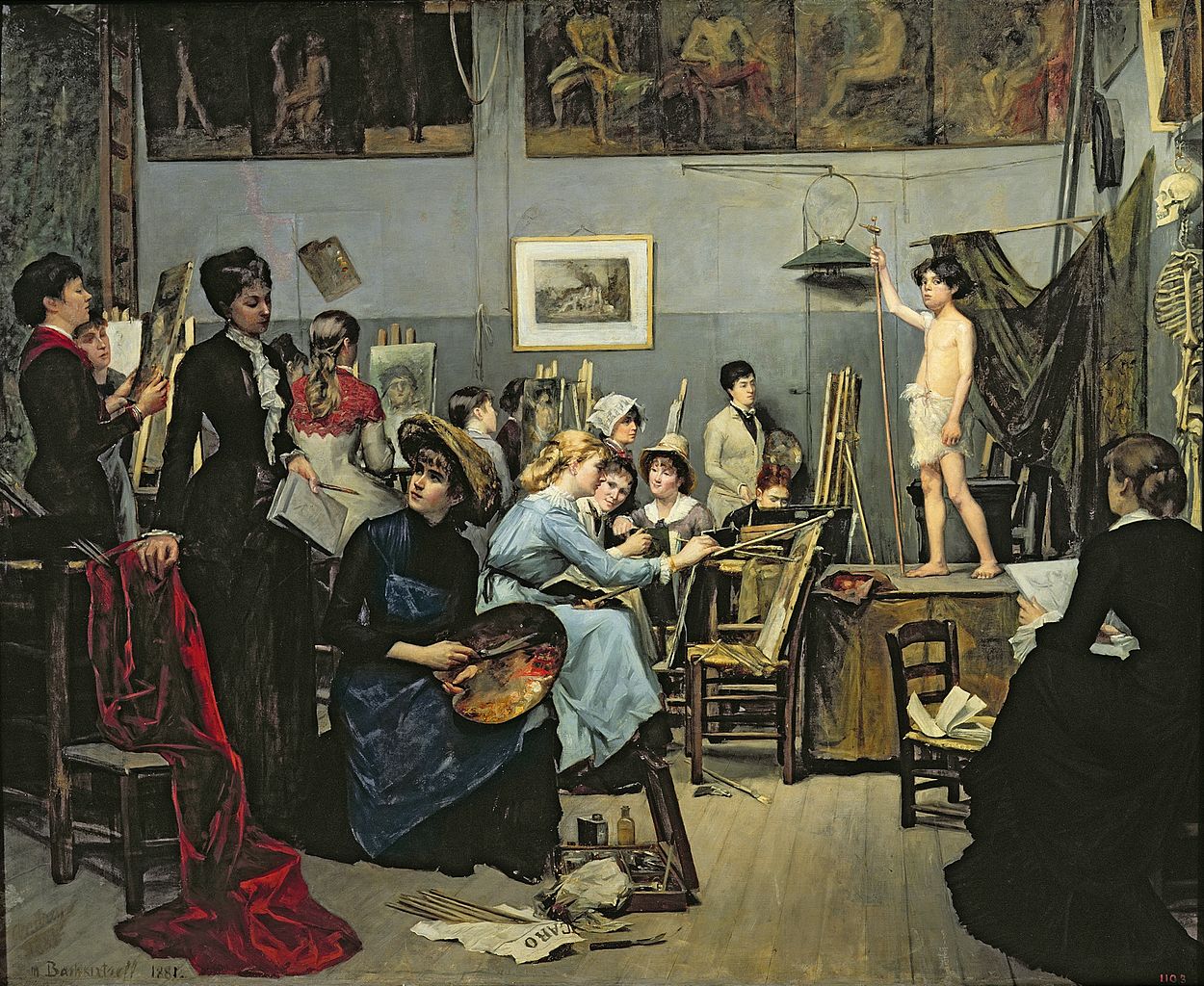 Марія Башкирцева, В майстерні Жуліана. 1881. Полотно, олія, 165 х 185. Дніпровський художній музей